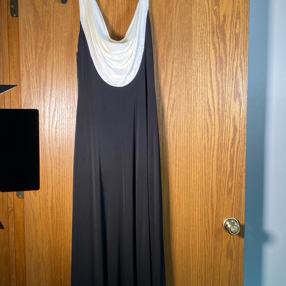 Calvin Klein Black gown white sequins. - Picture 2 of 6